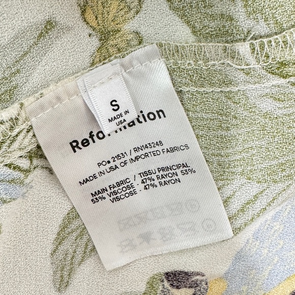 Reformation Sloane Botanical Print Midi Dress Sleeveless - Picture 7 of 7